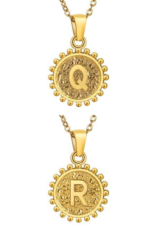 ROUND ALPHABET INITIAL PENDANT NECKLACE_CWAJE107