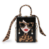 Leopard Print Hand-Held Crossbody Box Bag