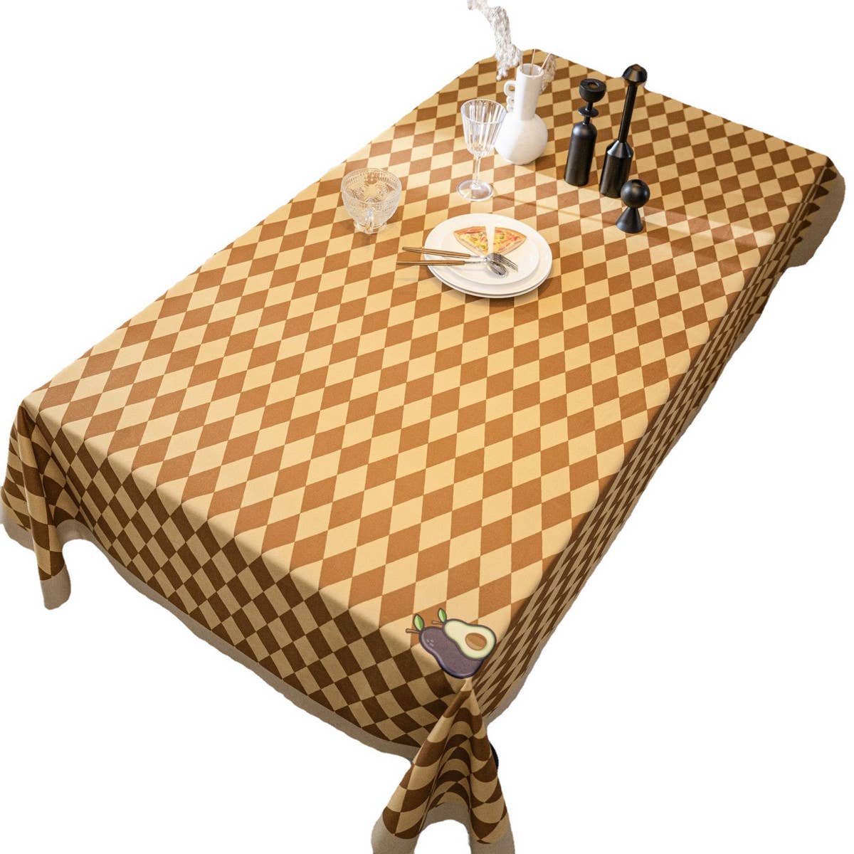 CHECKERBOARD TABLECLOTH SUEDE TABLECLOTH_CWMM0973