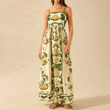 Sunlit Floral Prints And Ruffles Casual Dress