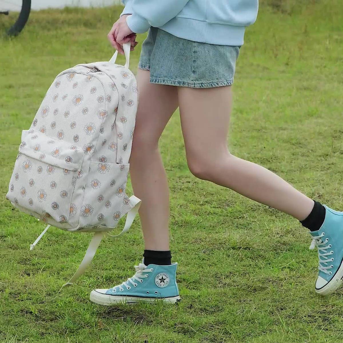 CORDUROY FLORAL BACKPACKS FOR SCHOOL GIRLS LARGE_CWAB5386