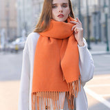 FASHION SCARF SOFT FAUX CASHMERE WITH TASSELS_CWASC0174