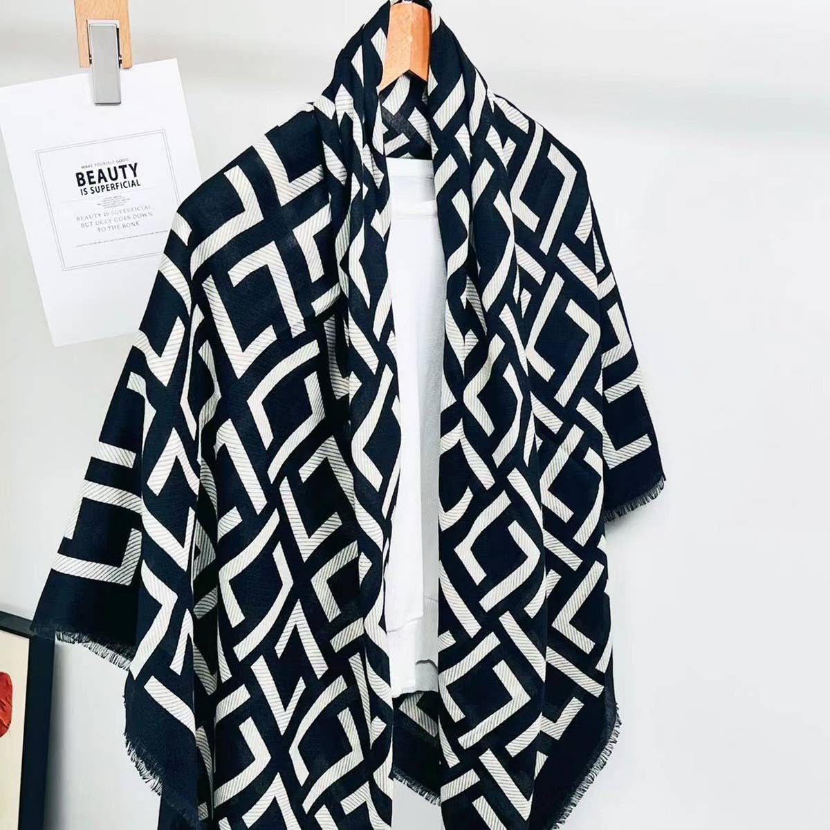 LETTER PRINT SCARF CHIC WINTER WRAP GIFT SHAWL_CWASC0912