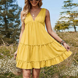 V Neck Pastoral Temperament All Matching Dress_Cwdsd3208