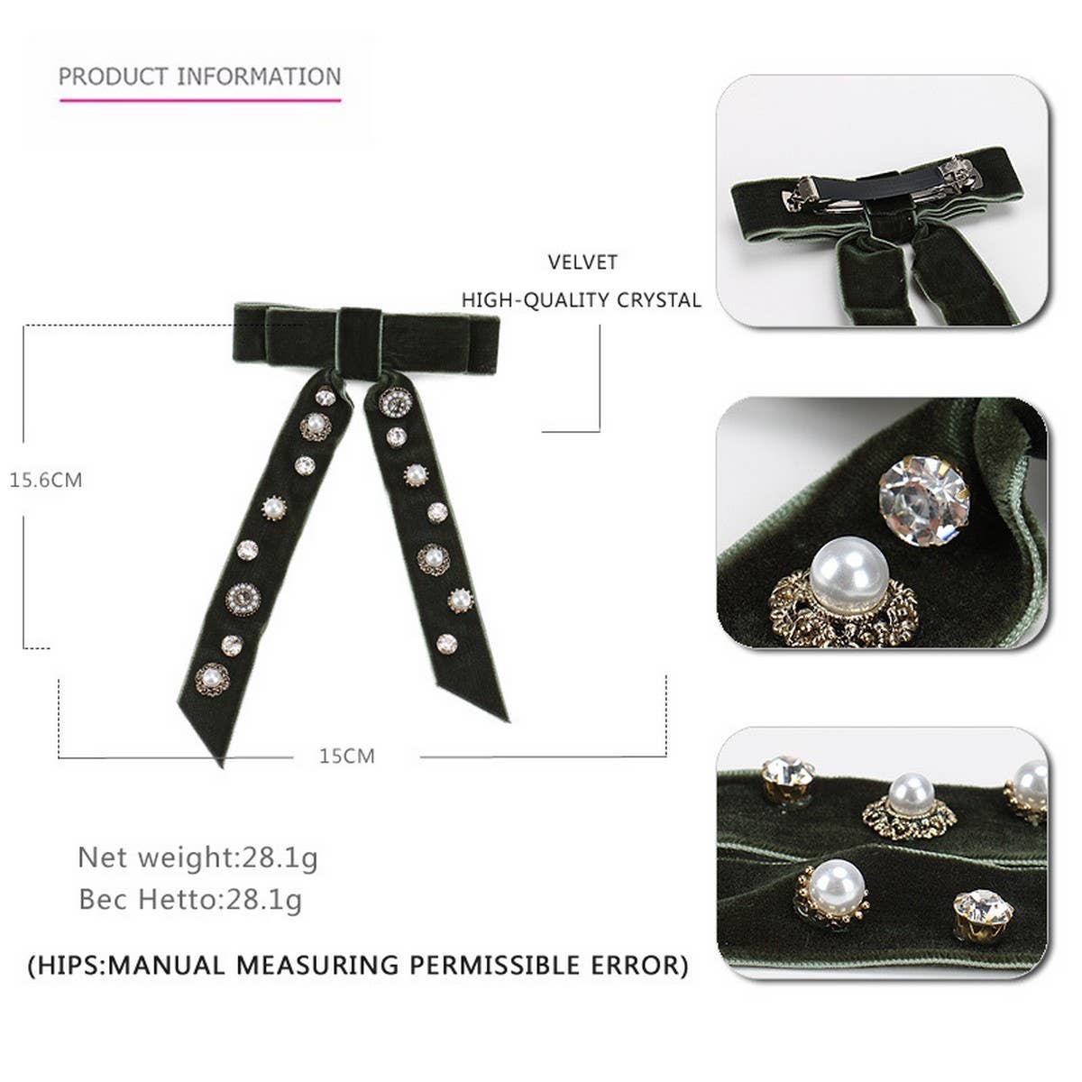 HANDMADE LONG RIBBON VELVET BOW HAIRPIN HEADDRESS_CWAHA4417