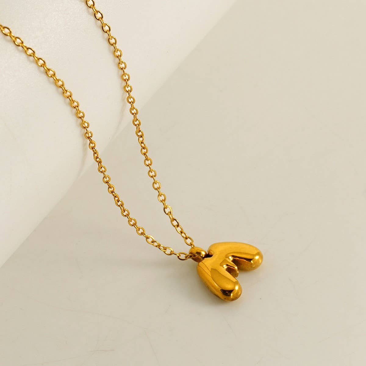 Cwaje1939_Mini Simple Bubble Letter Necklace,Gold