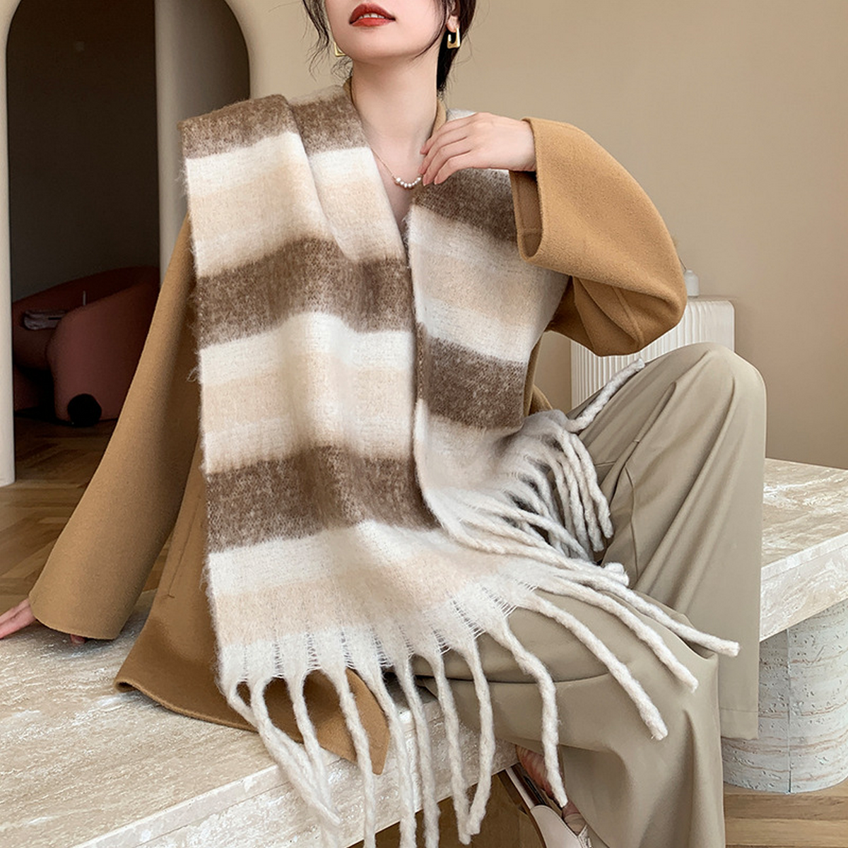 PLUSH AC SCARF THICK SOFT WINTER WRAP_CWASC2701