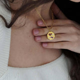 STAINLESS STEEL HEART GEMSTONE NECKLACE_CWMM5666