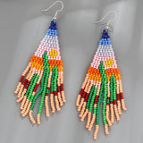CACTUS PATTERN DANGLE EARRINGS BEADED_CWAJE0771