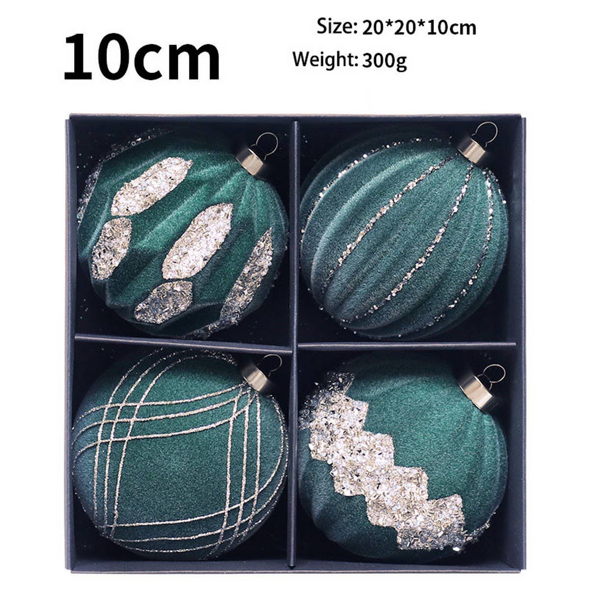 Glitter Flannel Christmas Ball Ornament Set_Cwmm9982