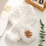 Cute Bear Embossed Warm Plush Scarf_Cwasc1253