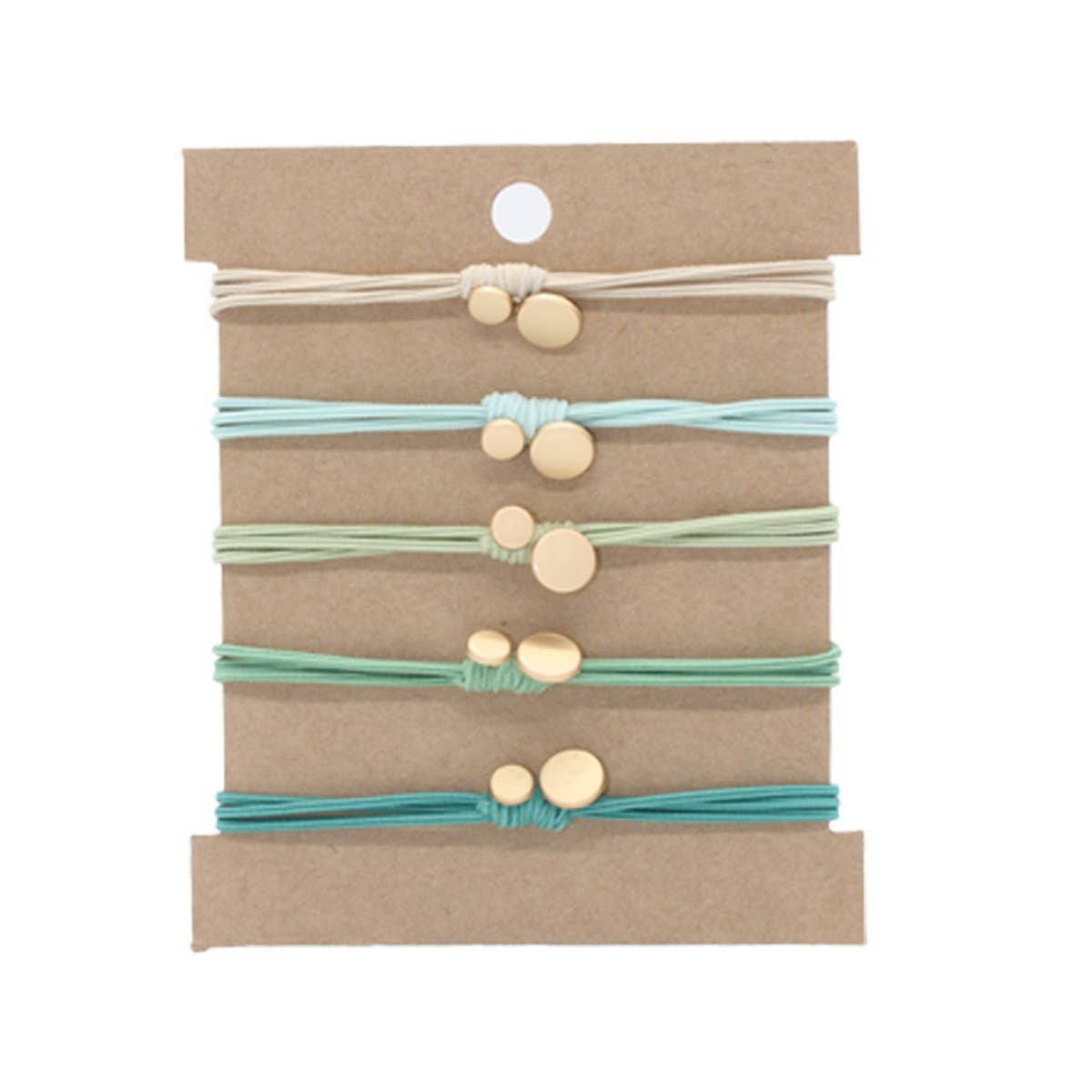 5 CARD MOUNTED GRADIENT SIMPLE HAIR SCRUNCHIES_CWAHA2722