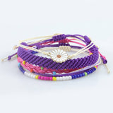 SUNFLOWER DAISY MIXED COLOR WOVEN BRACELET_CWAJE0717