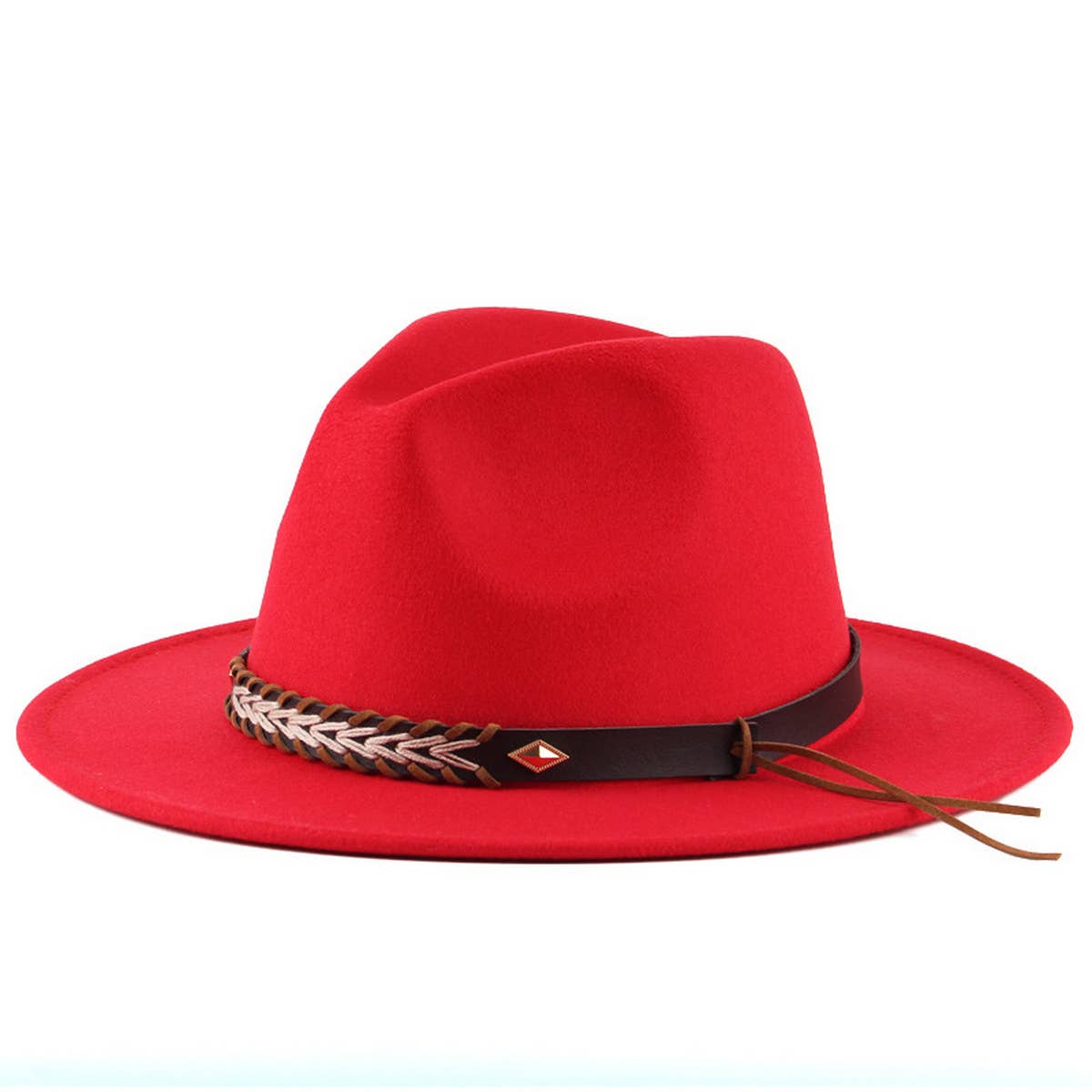 SIMPLE BELT BUCKLE FELT HAT JAZZ HAT_CWAH0751