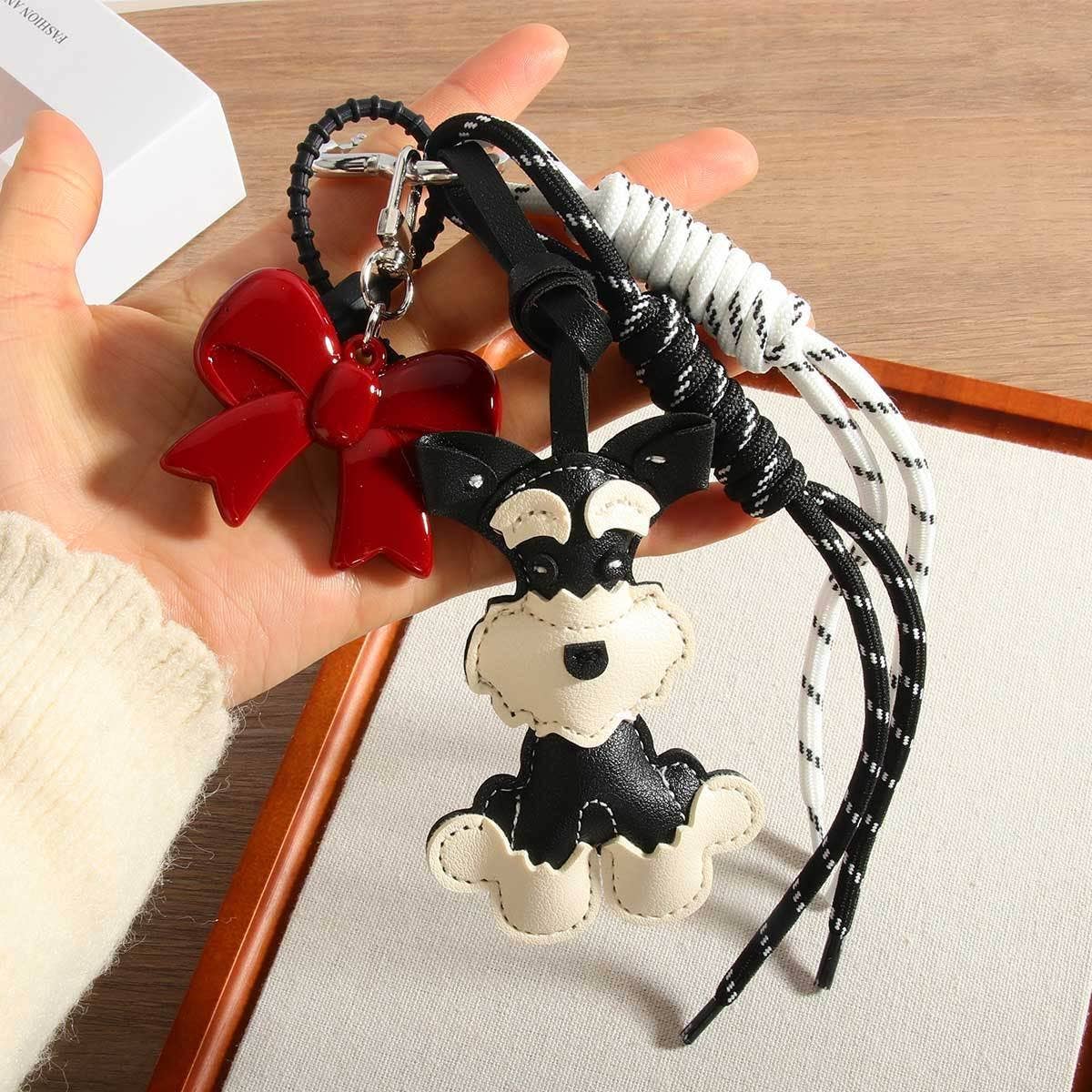 ELEGANT DOG BOW CHARM WITH BRAIDED STRAP_CWMM7558