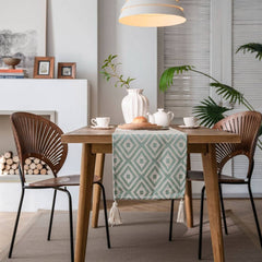 GEOMETRIC TASSEL VERSATILE TABLE RUNNER_CWMM1020