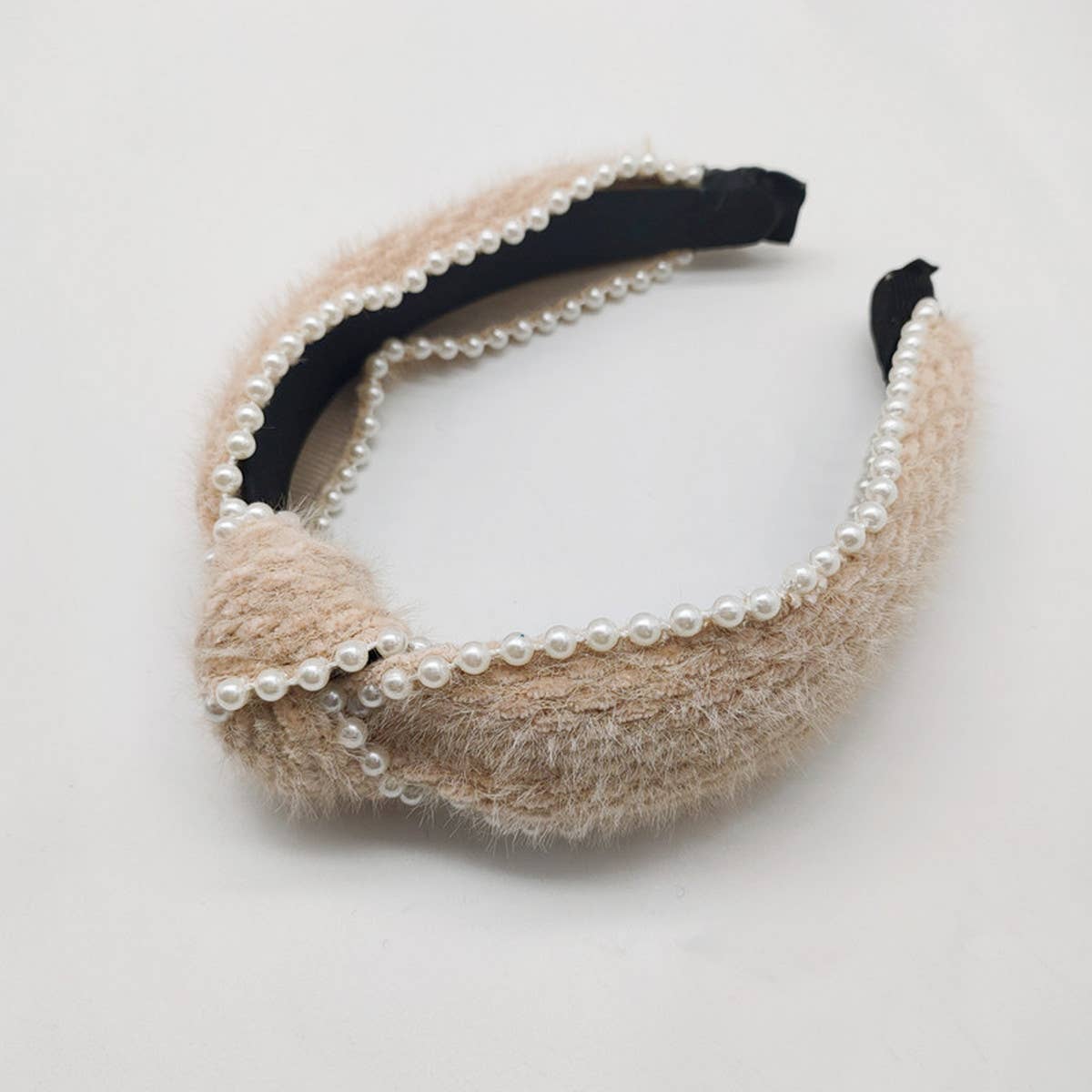 SIMPLE WOOLEN PEARL HEADBAND_CWAHA2600
