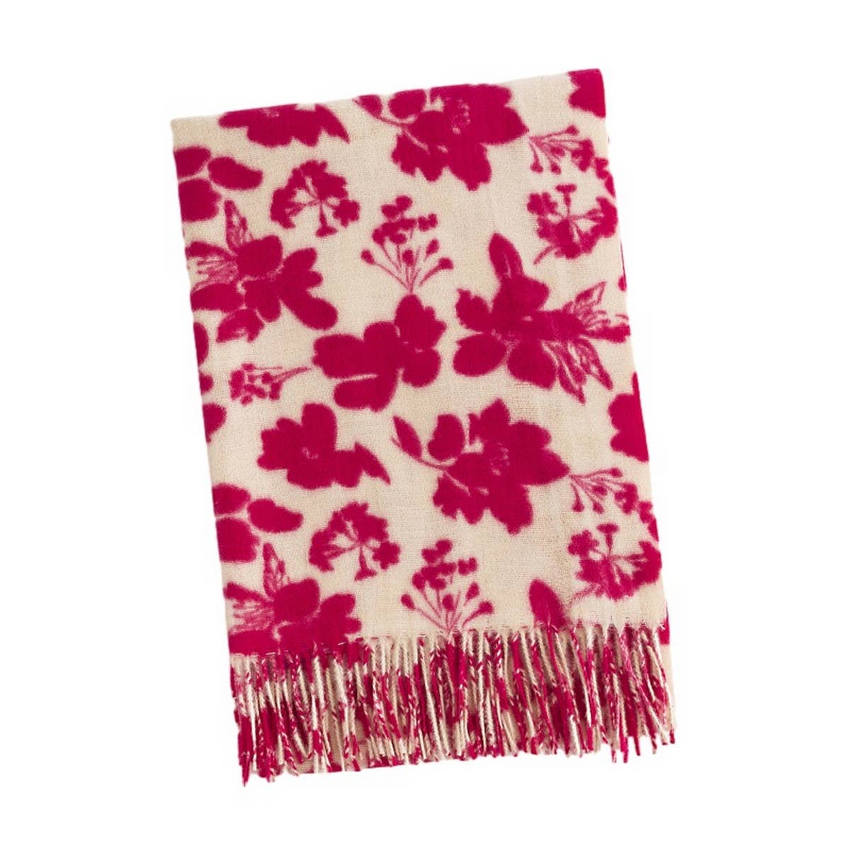 ROSE PRINT FAUX CASHMERE SCARF FOR WOMEN WINTER_CWASC0450