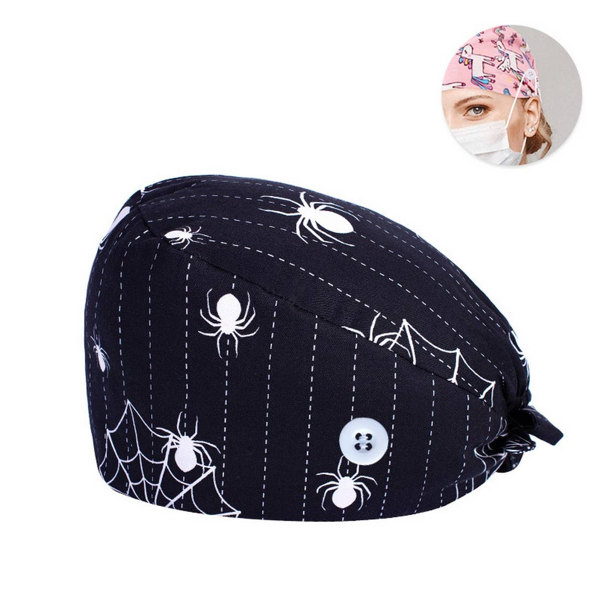 PRINTED SURGICAL CAP SCRUB CAP COTTON NURSE CAP_CWAH3378
