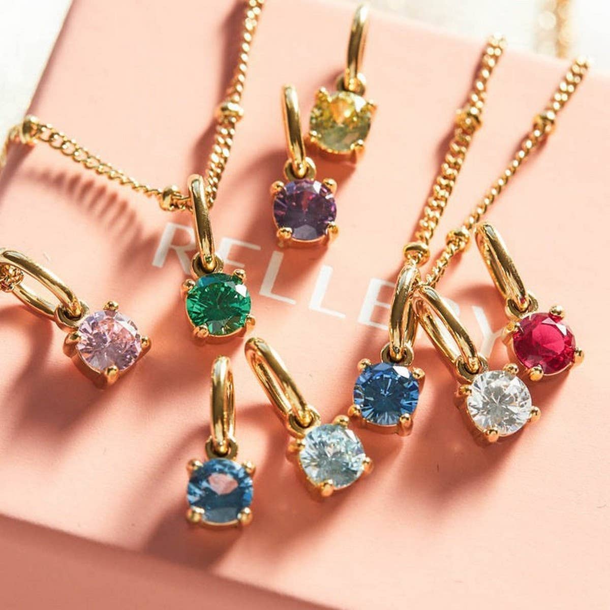 COLORED BIRTHSTONE DIY STAINLESS STEEL NECKLACE_CWMM5697