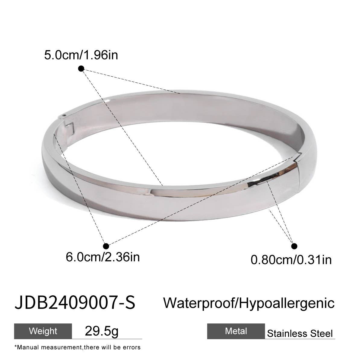 STAINLESS STEEL CURVED CLASP BANGLE SLEEK STYLE_CWAJE4661