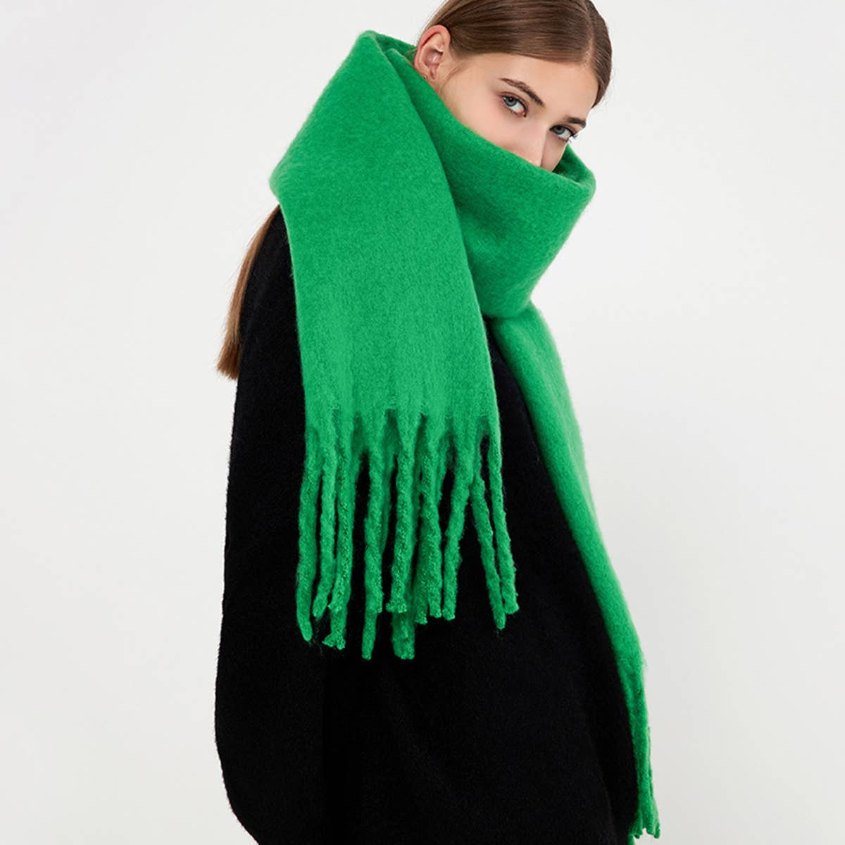 SOFT MOHAIR FEEL SCARF COZY WINTER WRAP_CWASC0323
