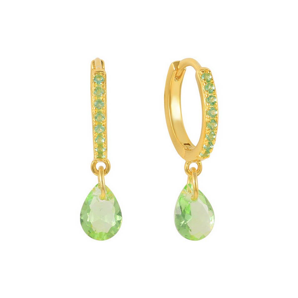 GEOMETRIC TEARDROP DIAMOND FRENCH EARRINGS_CWAJE1758