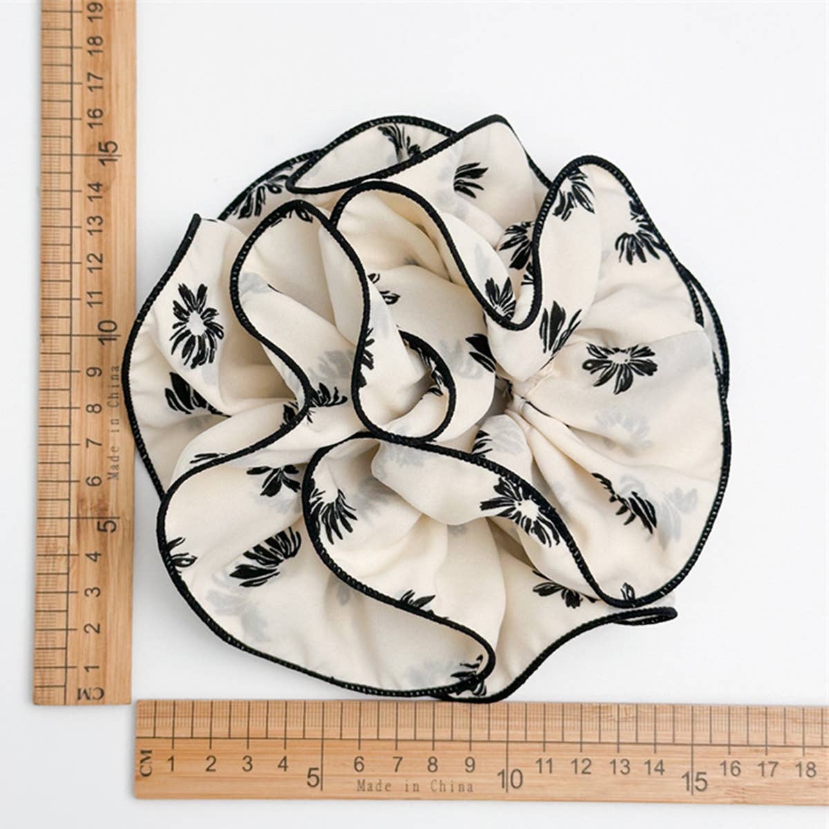 Large Floral Chiffon Scrunchie Ponytail Holder_Cwaha07523