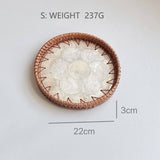 RATTAN COLORFUL SHELL CREATIVE HANDMADE FRUIT PLATE_CWMM4484