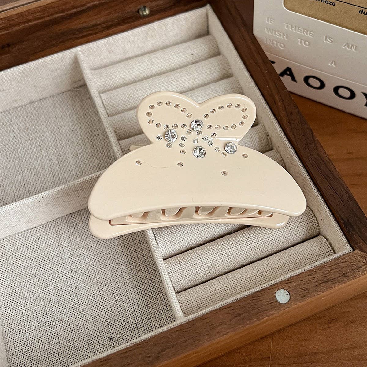 ELEGANT BOW RHINESTONE CLAW CLIP SOLID COLOR_CWAHA5904