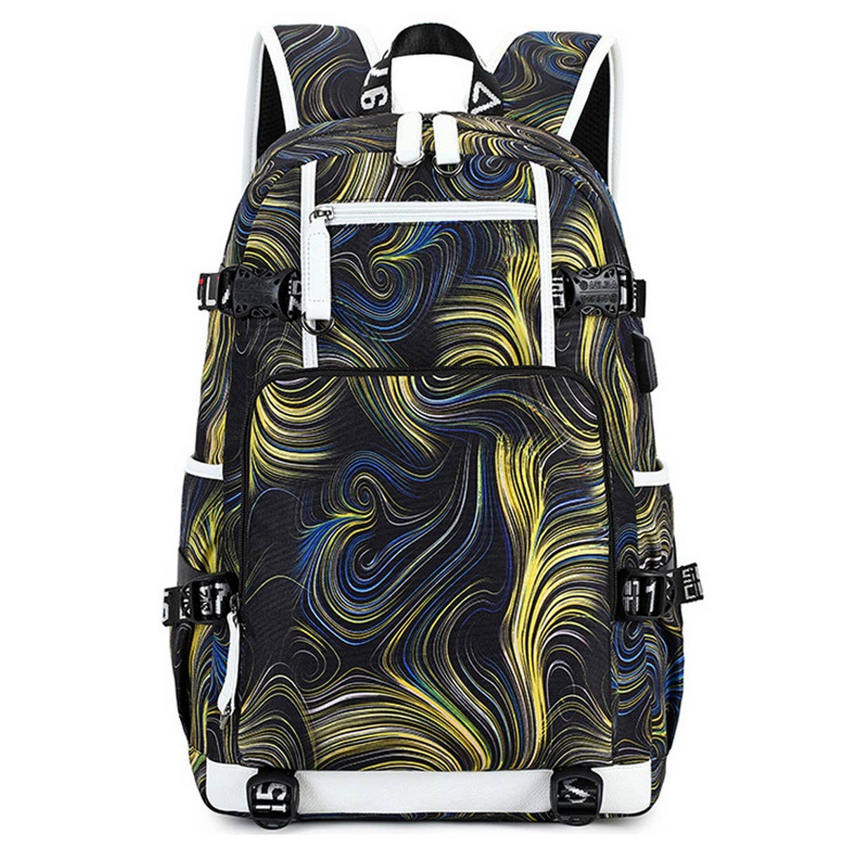 BACKPACKS FOR SCHOOL GRAFFITI PRINT TRAVEL BAG_CWAB5515