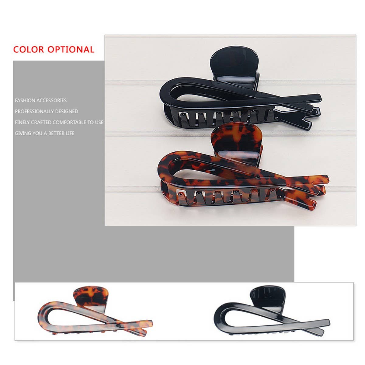 12 4CM LARGE RETRO ACETATE CLIP SHARK CLIP_CWAHA4263