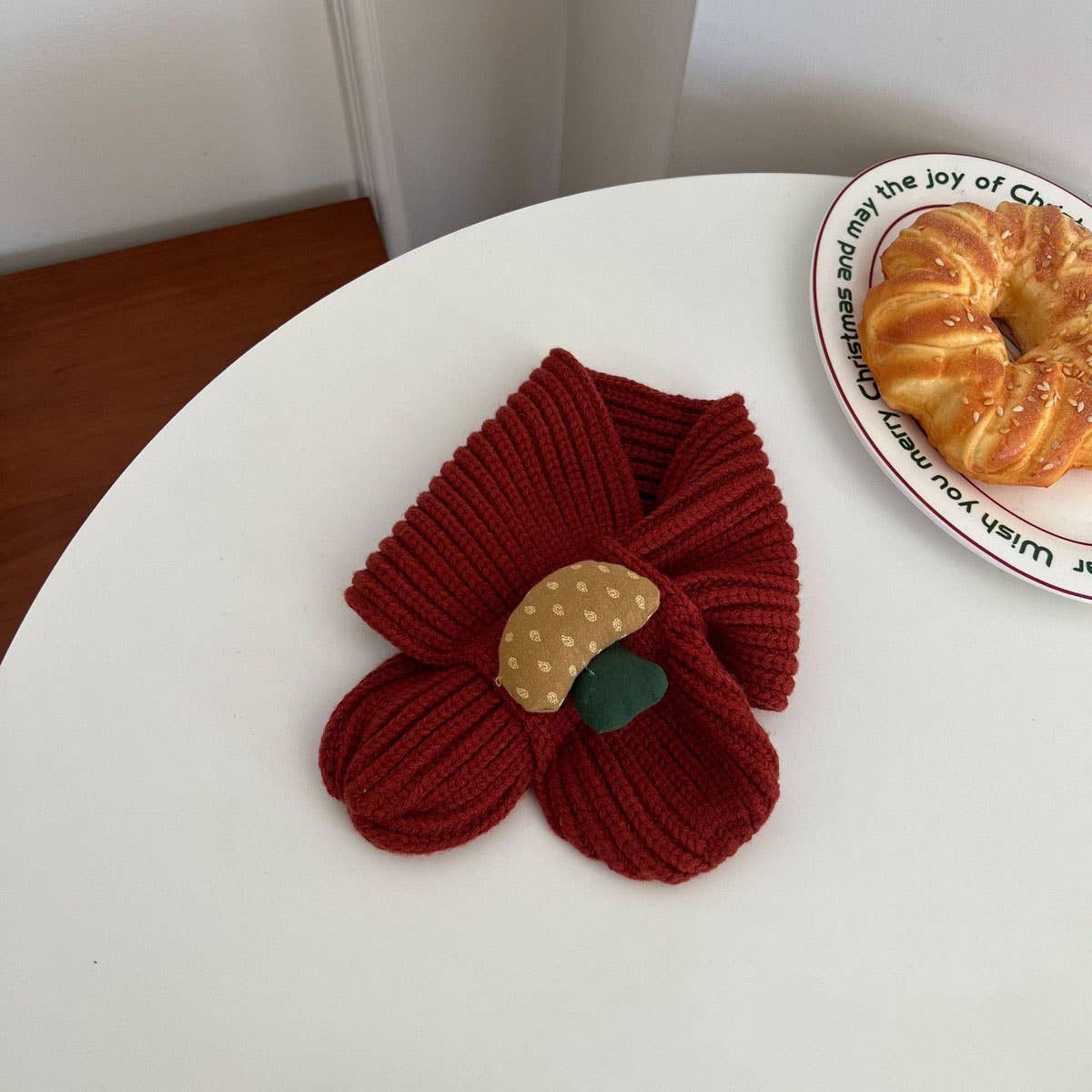 CUTE MUSHROOM KNIT SCARF WINTER WARMTH FOR KIDS_CWASC2085