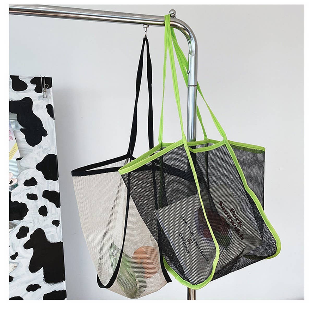 MESH BEACH BAG SHOULDER TOTE HANDBAG_CWAB1700