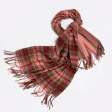 MELANGE CHECK WOOL SCARF DOUBLE SIDED SHAWL UNISEX_CWASC2350