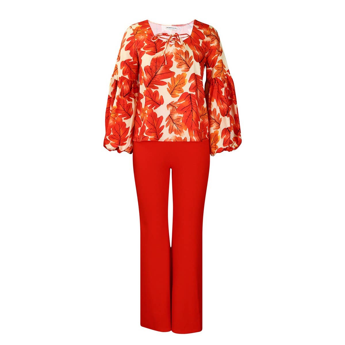 PRINTED TOP AND WIDE LEG PANTS TWO PIECE SET_CWSTB1142