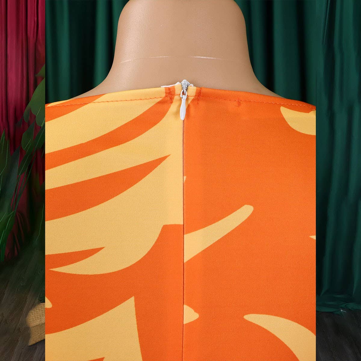 FASHIONABLE LACE UP PRINTED OVERSIZED DRESS_CWDMD3697