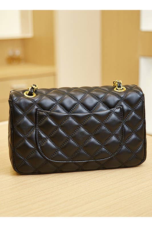 DANDY QUILTING CHIAN STRAPS SHOULDER BAG PURSE_CWAB0005