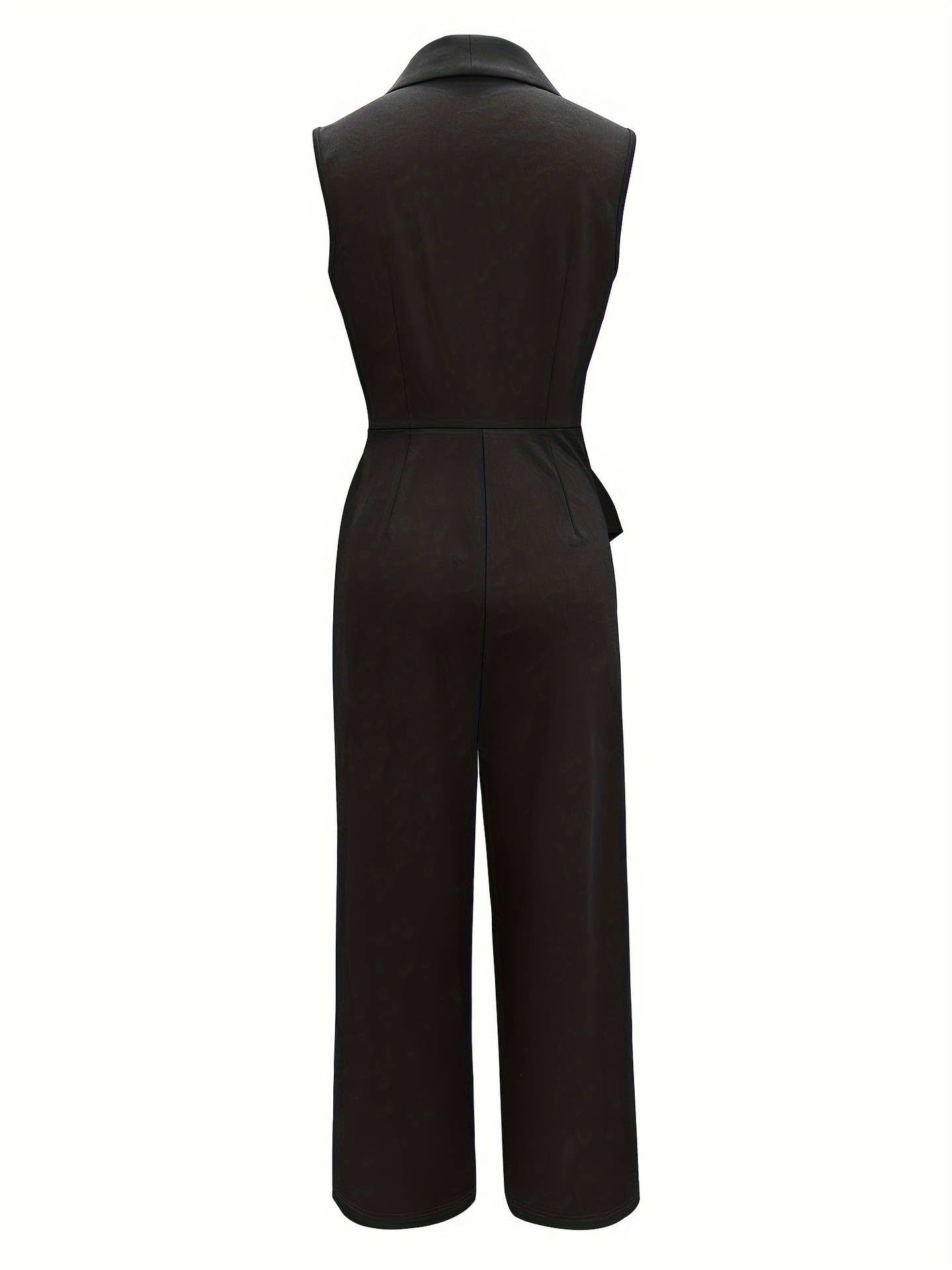 Wrap Style Lace-Up Suit Pants Wide-Leg Jumpsuit