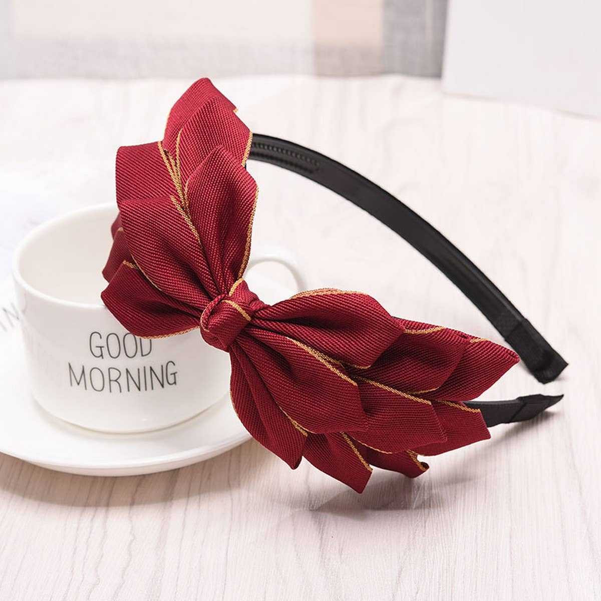 CUTE WOMENS SOLID COLOR BOW HEADBAND_CWAHA2560