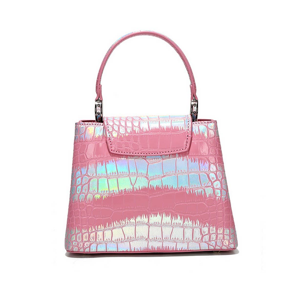 High-End Contrast Color Crocodile Pattern Tote Bag_Cwab3620