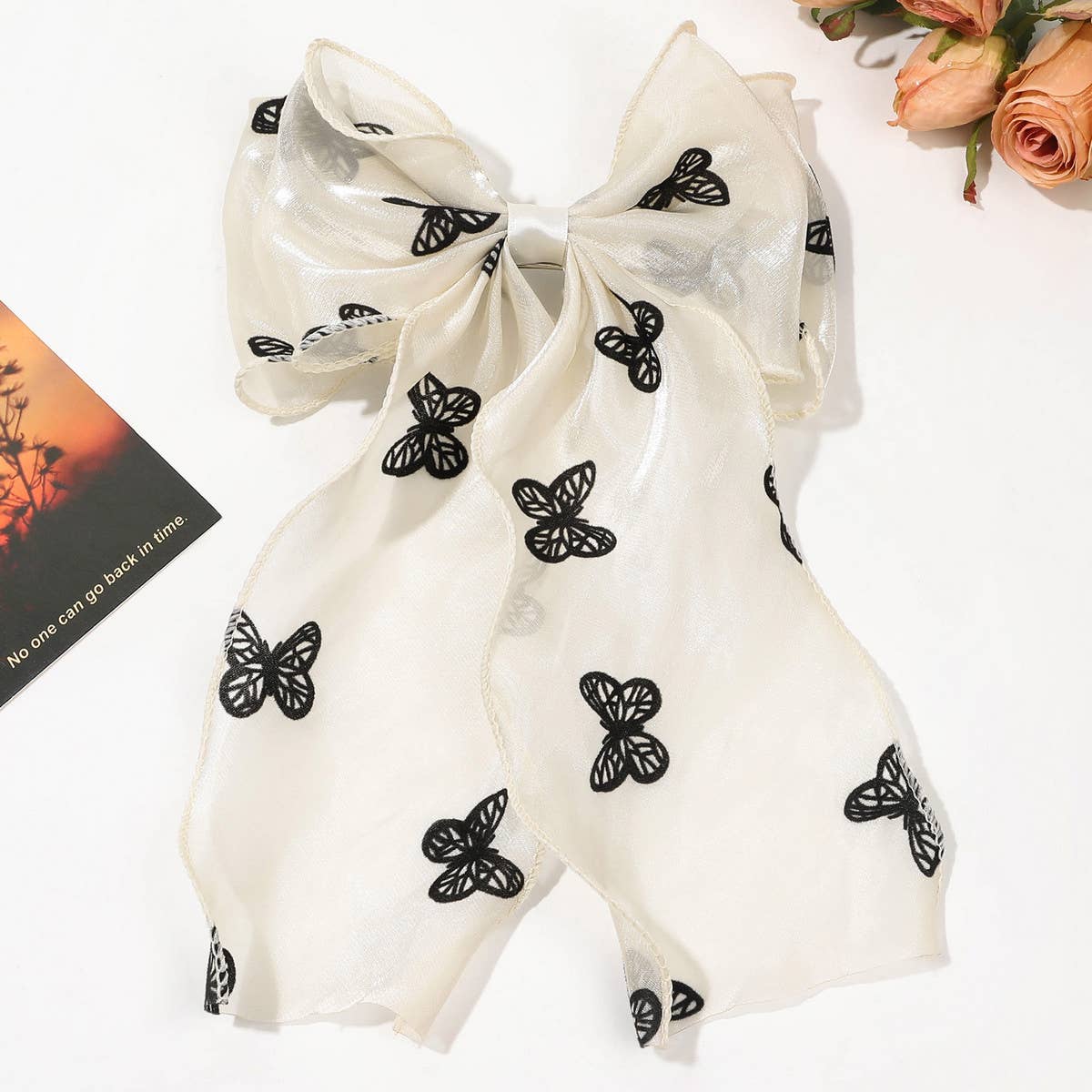 SHINY SILK RIBBON BOW HAIRPIN_CWAHA1631