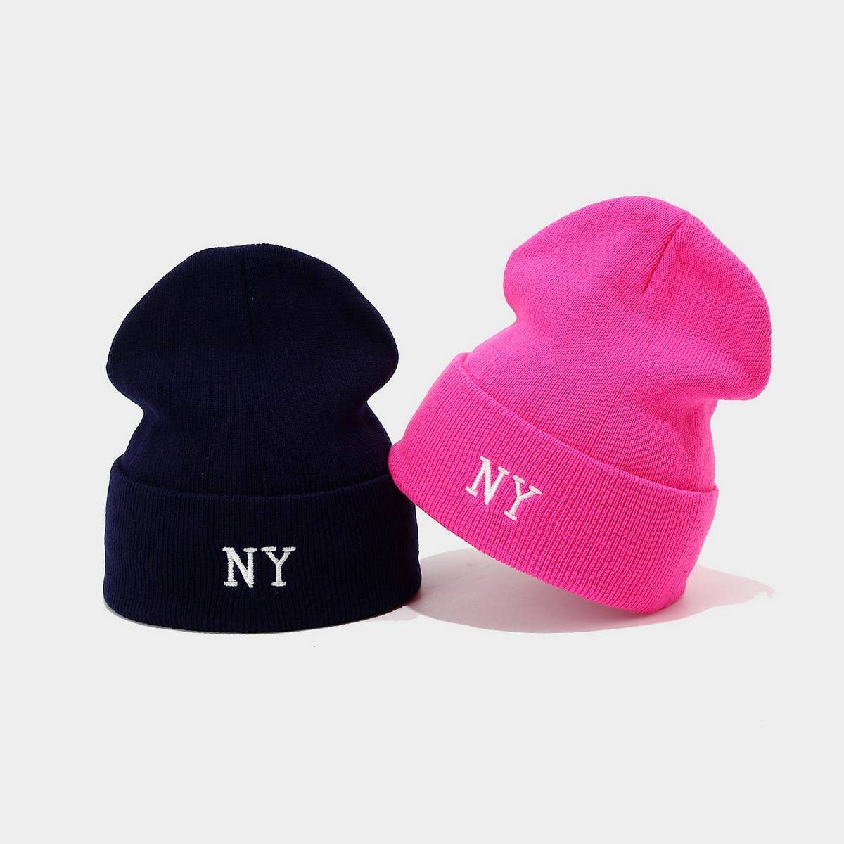 Ny Embroidery Knit Beanie Winter Warm Hat_Cwah04695