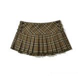 PLAID PLEATED SKIRT FOR WOMEN ADJUSTABLE WAIST_CWDSD8341