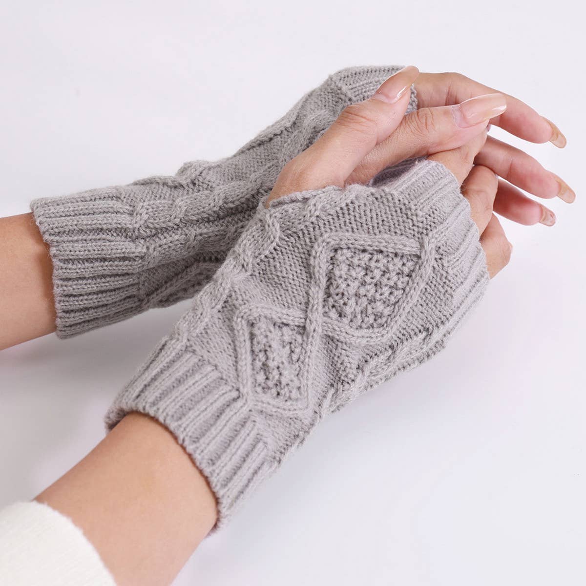 Diamond New Knitted Half Finger Gloves_Cwag0091
