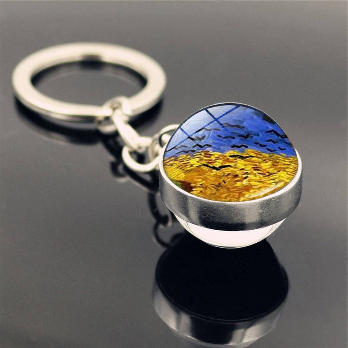 STARRY SKY TIME GEM METAL KEYCHAIN PENDANT JEWELRY_CWMM0494