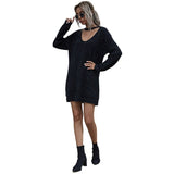 Solid Color Temperament Loose Sweater Dress
