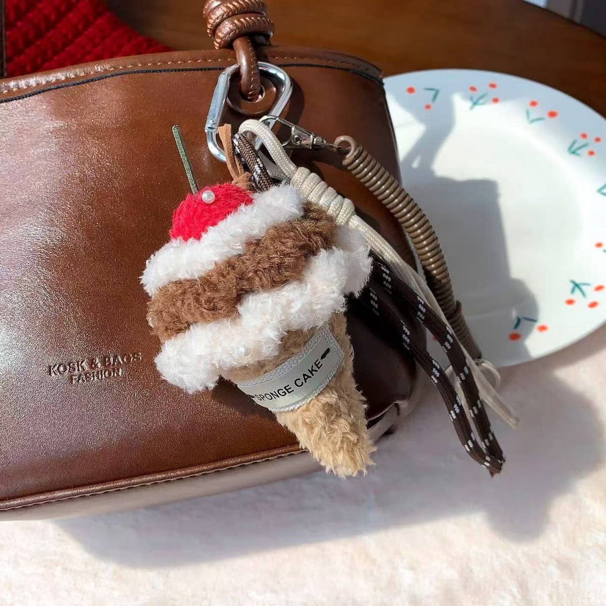 Cwmm10407_Cute Cake Keychain Cartoon Backpack Charm Pendant