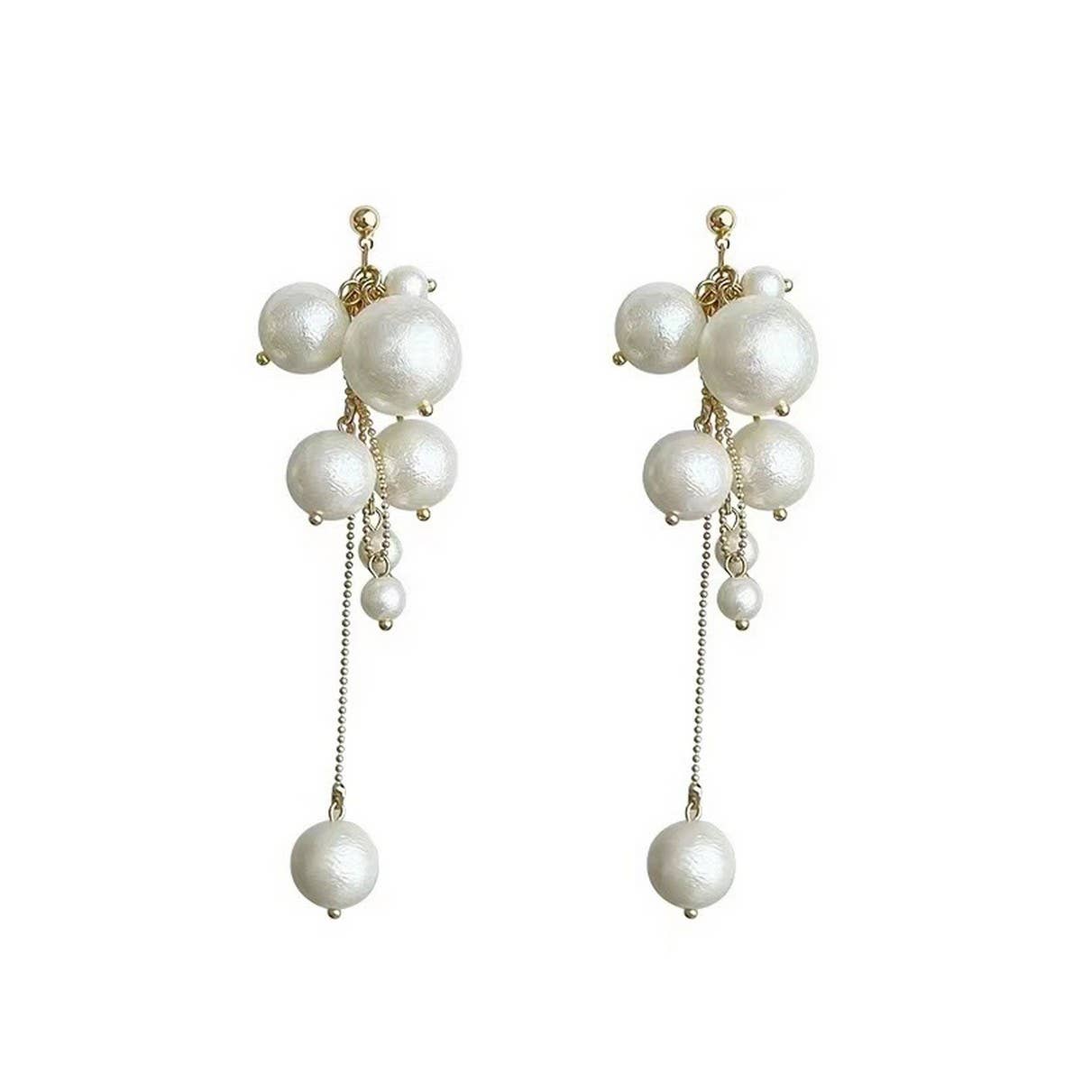 GENTLE AND ELEGANT PEARL TASSEL EARRINGS_CWAJE2175