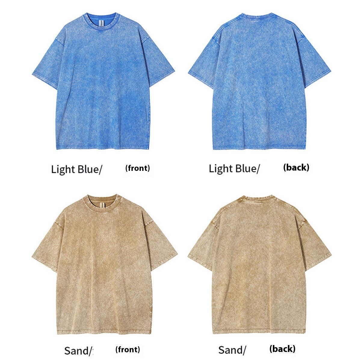 250G VINTAGE WASHED WAX DYED COTTON T SHIRT CUSTOM LOGO